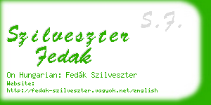 szilveszter fedak business card