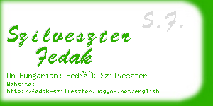 szilveszter fedak business card